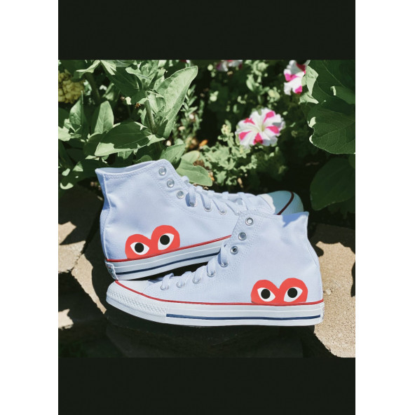 Beyaz Bilekli Gözlü Sneaker Unisex Ayakkabı conbot