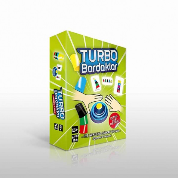 Turbo- Pratik-Hızlı Bardaklar İşitsel Algı Destekli Zeka Akıl Oyunu 4''