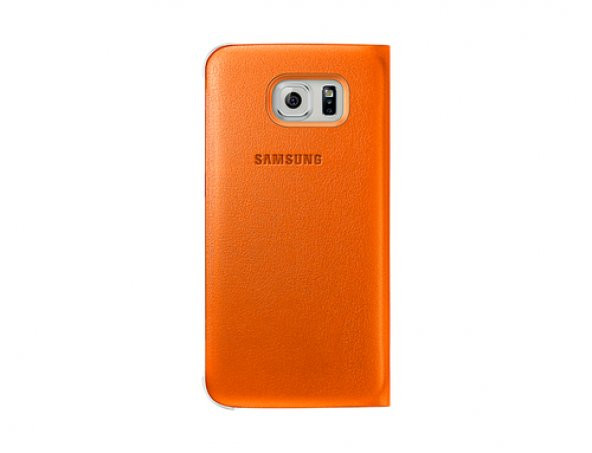Samsung S6 Edge Kartlıklı Kılıf Deri Turuncu EF-WG925POEGWW - 3