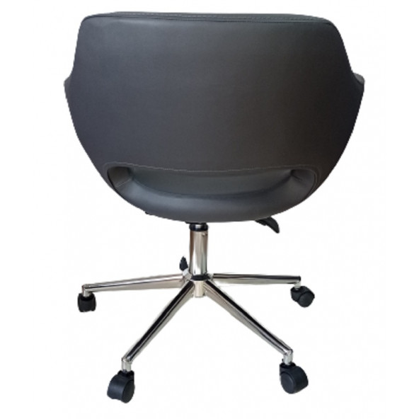 Büro Koltuğu çalışma Sandalyesi Antrasit Suni Deri Krom Yıldız Ayaklı - Resim 3