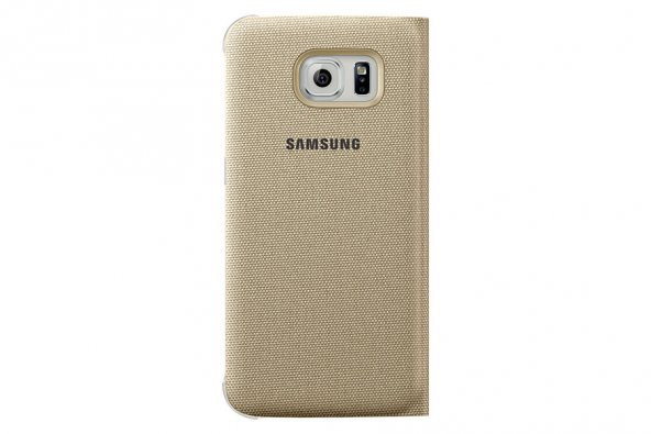 Samsung S6 Edge Kartlıklı Kılıf Tekstil Altın EF-WG925BFEGWW - 2
