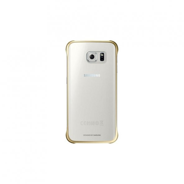 Samsung S6 Edge Koruma Kapağı Şeffaf Altın EF-QG925BFEGWW