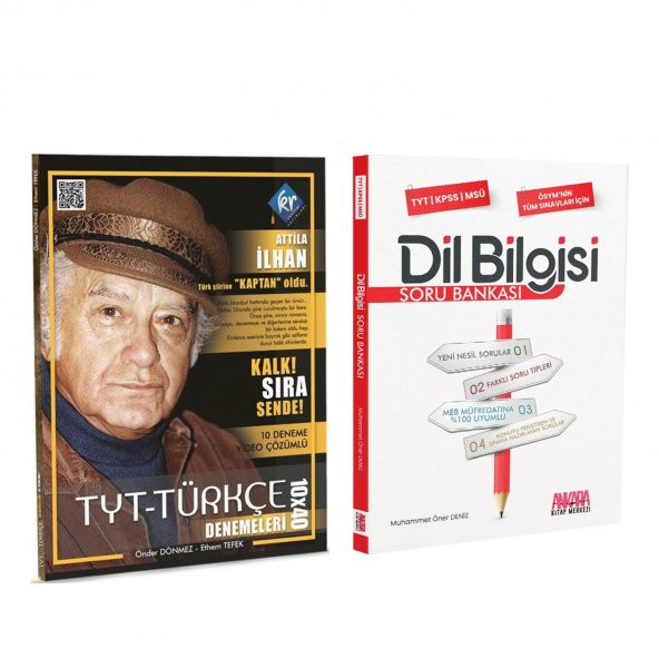 KR Akademi TYT Türkçe Deneme ve AKM Dil Bilgisi Soru Bankası Seti 2 Kitap