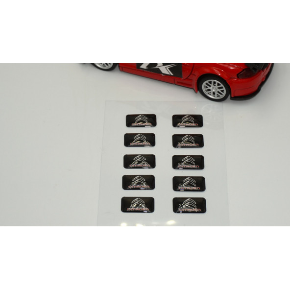 Citroen Yeni Nesil Logo 3D Cam Açma Torpido Konsol Ayna Çıkartma Seti - 2