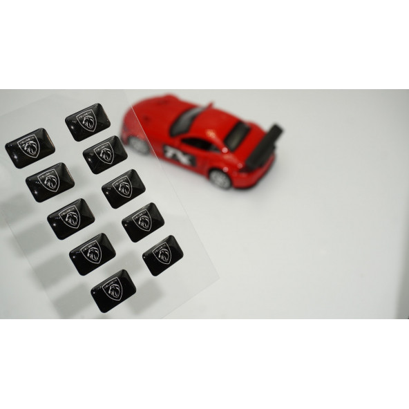 Peugeot Yeni Nesil Logo 3D Cam Açma Torpido Konsol Ayna Çıkartma Seti
