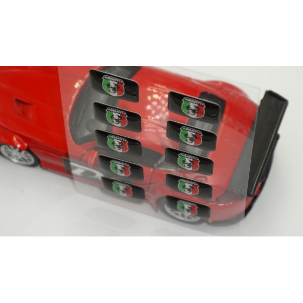 Abarth Logo 3D Cam Açma Torpido Konsol Ayna Çıkartma Seti - 3