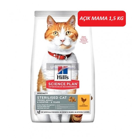 Hill's Young Adult Sterilised Tavuklu Kısırlaştırılmış Yetişkin Kedi Maması 1,5 KG