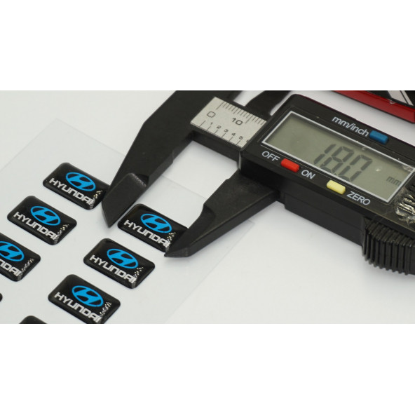 Hyundai Logo 3D Cam Açma Torpido Konsol Ayna Çıkartma Seti - Resim 4