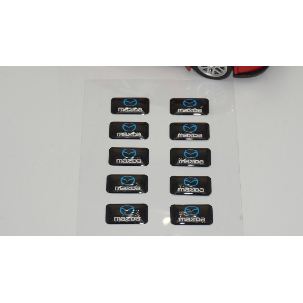 Mazda Logo 3D Cam Açma Torpido Konsol Ayna Çıkartma Seti - Resim 2