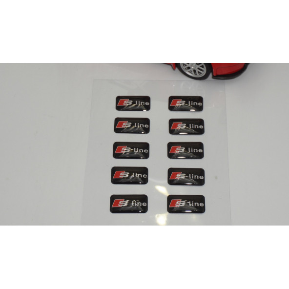 Audi S Line Logo 3D Cam Açma Torpido Konsol Ayna Çıkartma Seti - 2