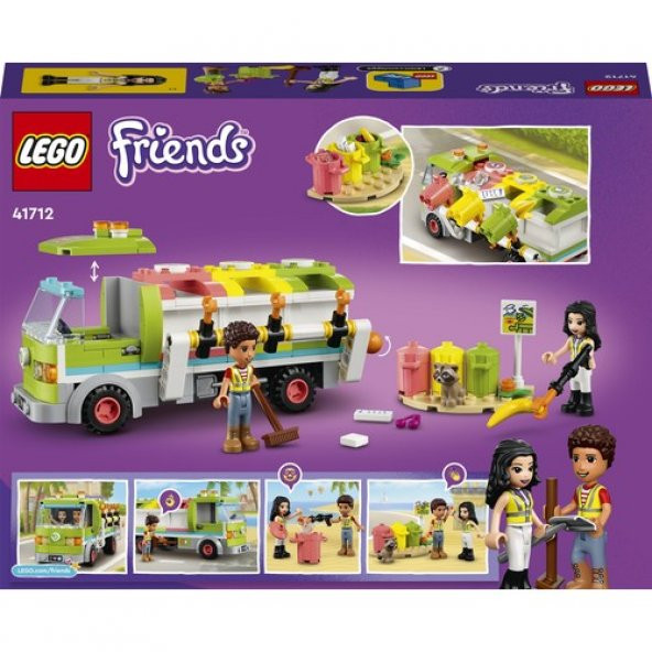 LEGO® Friends Geri Dönüşüm Kamyonu 41712 - 6 Yaş ve Üzeri Çocuklar Için Oyuncak Çöp Kamyonu Yapım Seti (259 Parça) - Resim 4