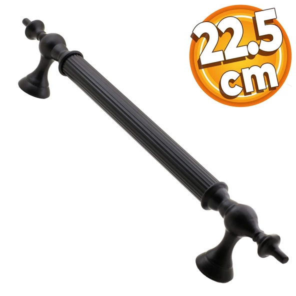 Çukurca Sürgülü Kapı Çekme Kolu Tutma Kulpu Kulbu Çelik Dış Kapı Tutamağı Kol Mat Siyah 22.5 Cm