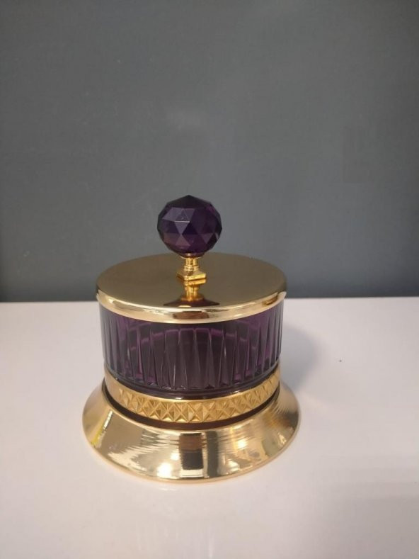 Selim Dekor Kristal Şekerlik Küçük Mor ürün görseli