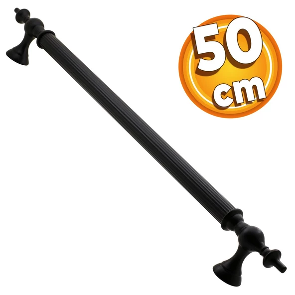 Çukurca Sürgülü Kapı Çekme Kolu Tutma Kulpu Kulbu Çelik Dış Kapı Tutamağı Kol Mat Siyah 50 Cm