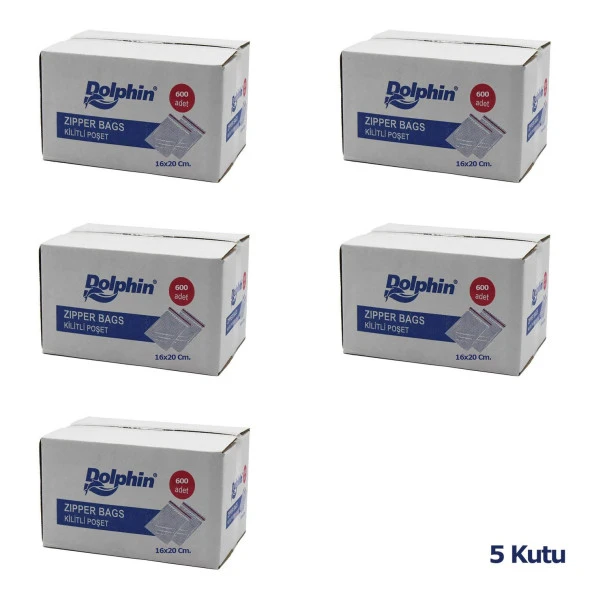 Dolphin Kilitli Şeffaf Buzdolabı Kilitli Saklama Poşeti Torba - 16x20 Cm. - 600 Adetlik 5 Kutu - Resim 2