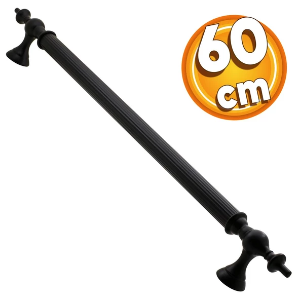 Çukurca Sürgülü Kapı Çekme Kolu Tutma Kulpu Kulbu Çelik Dış Kapı Tutamağı Kol Mat Siyah 60 Cm