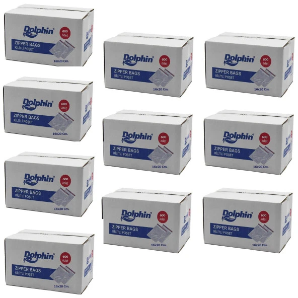 Dolphin Kilitli Şeffaf Buzdolabı Kilitli Saklama Poşeti Torba - 16x20 Cm. - 600 Adetlik 10 Kutu ürün görseli 1