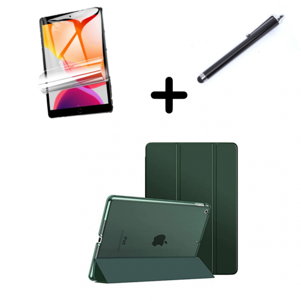 Apple iPad Pro 12.9 1. / 2. Nesil Kılıf Set PU Deri Smart Tablet Kilifi Ekran Koruyucu + Kalem