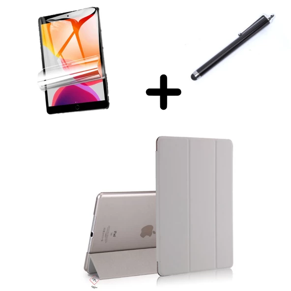 Apple iPad Pro 12.9 1. / 2. Nesil Kılıf Set PU Deri Smart Tablet Kilifi Ekran Koruyucu + Kalem - 10