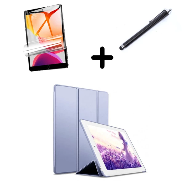 Apple iPad 5. / 6. Nesil Air 1 / 2 9.7 Kılıf Set PU Deri Smart Tablet Kilifi Ekran Koruyucu + Kalem - 10
