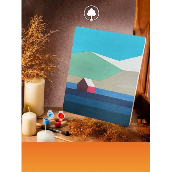 Painting on a wood 450 g. House in the Mountains
