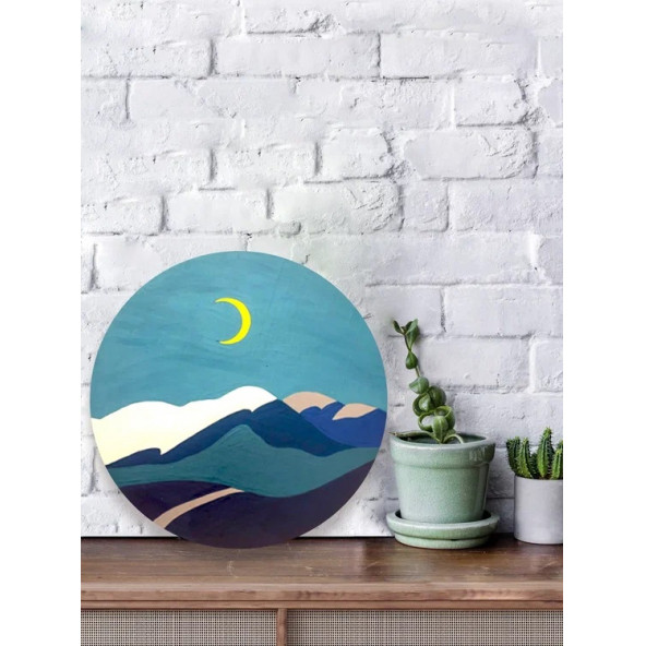 Painting on a wood 450 g. Lonely Moon - 2