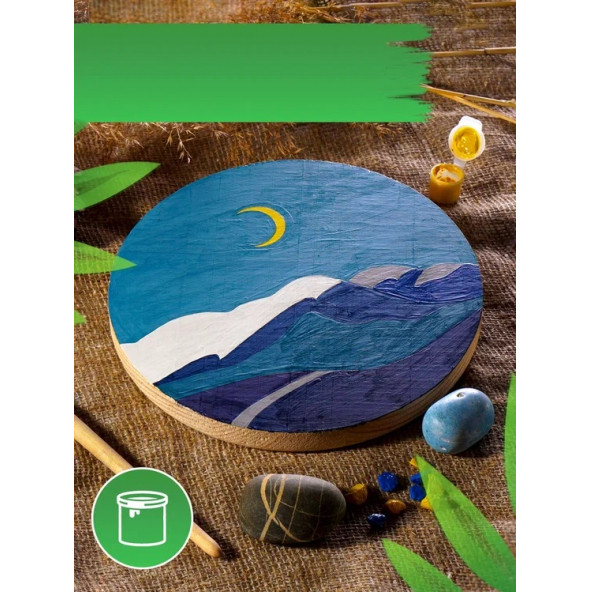 Painting on a wood 450 g. Lonely Moon - 3