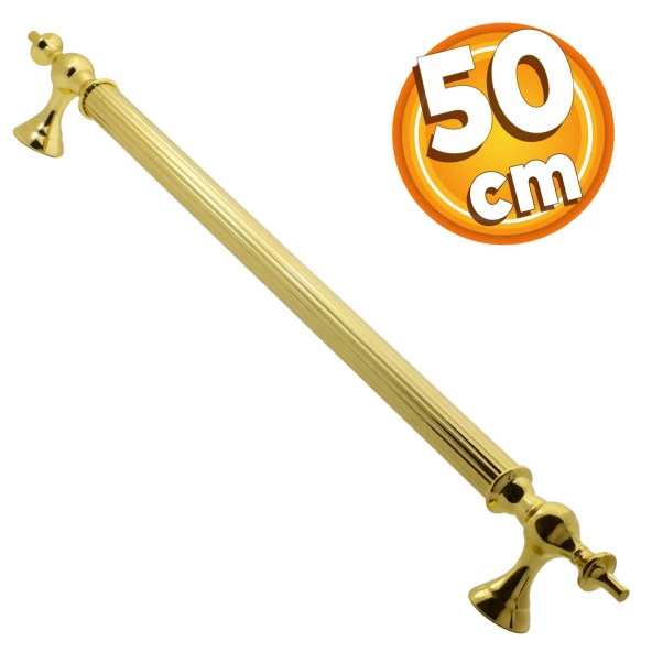 Çukurca Sürgülü Kapı Çekme Kolu Tutma Kulpu Kulbu Çelik Dış Kapı Tutamağı Kol Gol Altın 50 Cm