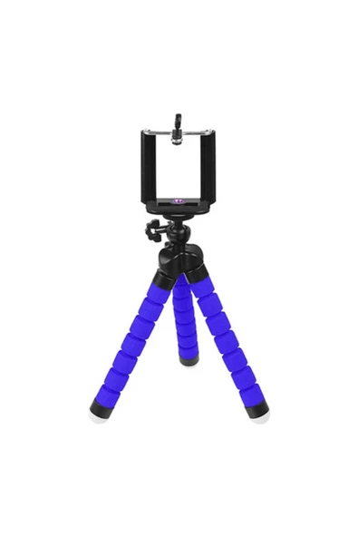 Süngerli Ahtapot Tripod Telefon Tutucu Mavi 27 cm