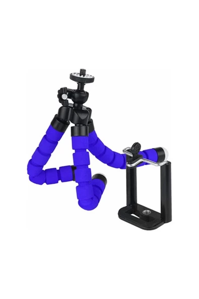 Süngerli Ahtapot Tripod Telefon Tutucu Mavi 27 cm - 3