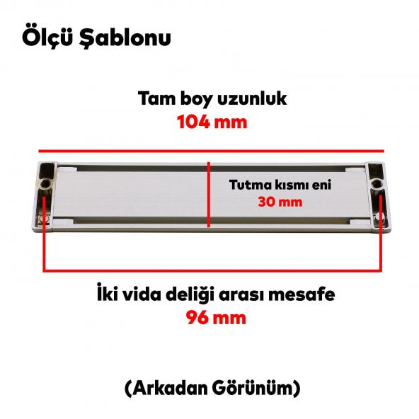Mobilya Dolap Kapak Çekmece Kulpu Kulbu 96 mm Mat Krom Metal Kulp - 4