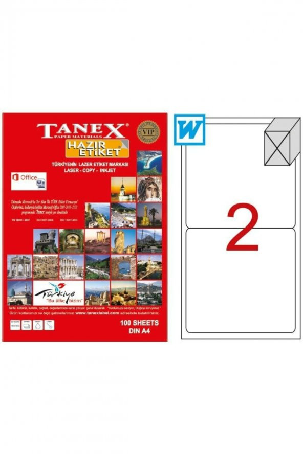 Tanex Tw-2002 Beyaz Sevkiyat ve Lojistik Etiketi 199.6 mm x 143.5 mm
