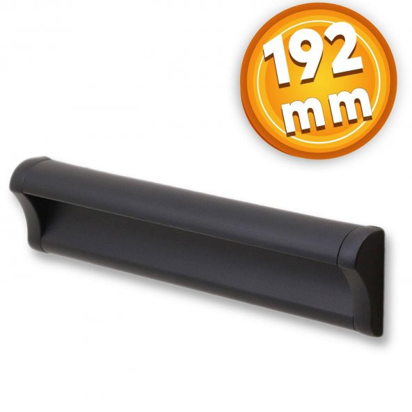 Mobilya Dolap Kapak Çekmece Kulpu Kulbu 192 mm Mat Siyah Metal Kulp