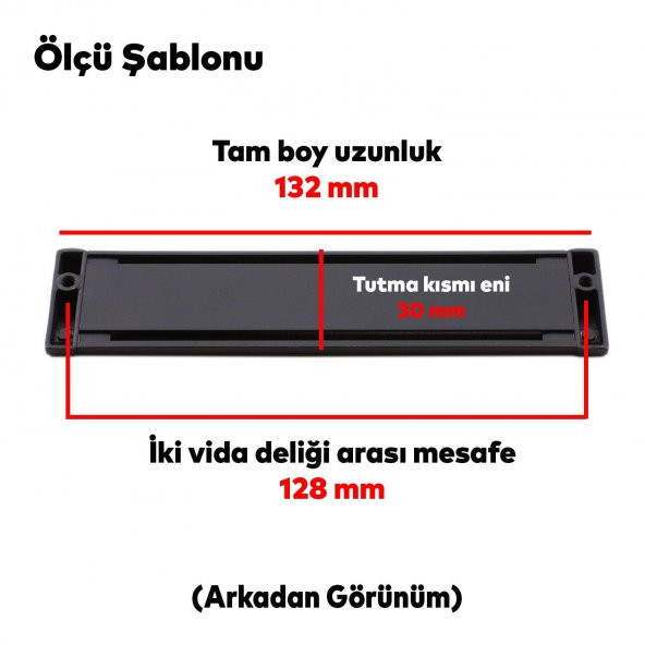 Mobilya Dolap Kapak Çekmece Kulpu Kulbu 128 mm Mat Siyah Metal Kulp - 4