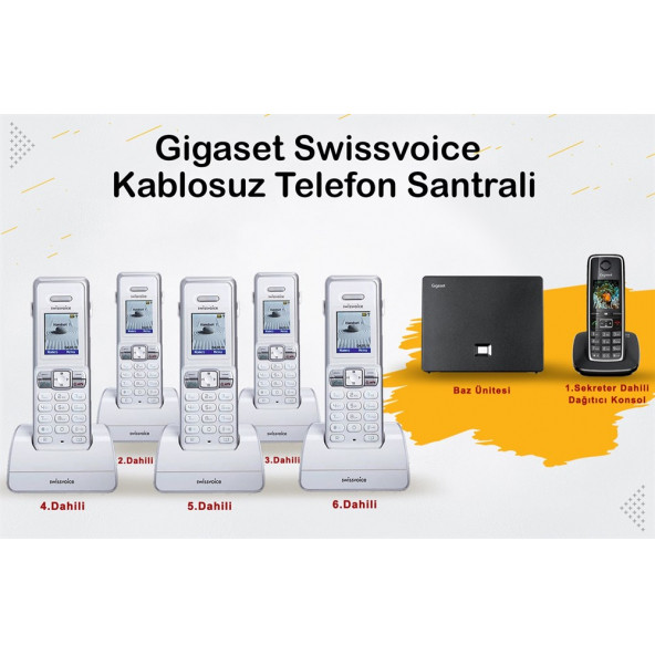 Gigaset C530 6 Dahili Swissvoice Telsiz Kablosuz Telefon Santrali