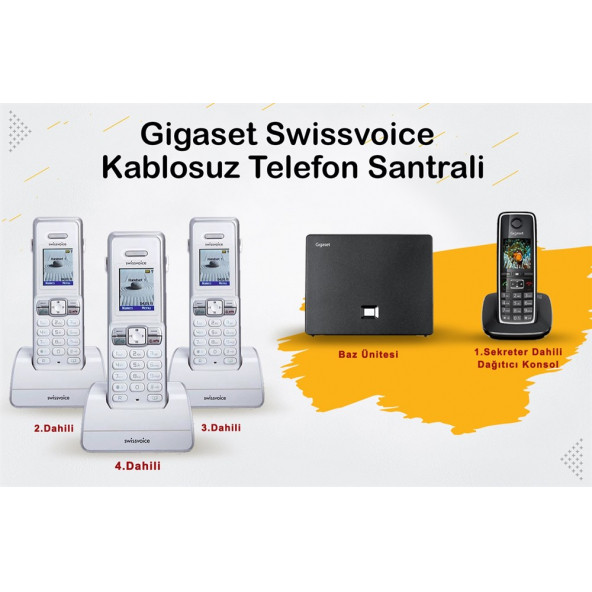 Gigaset C530 4 Dahili Swissvoice Telsiz Kablosuz Telefon Santrali