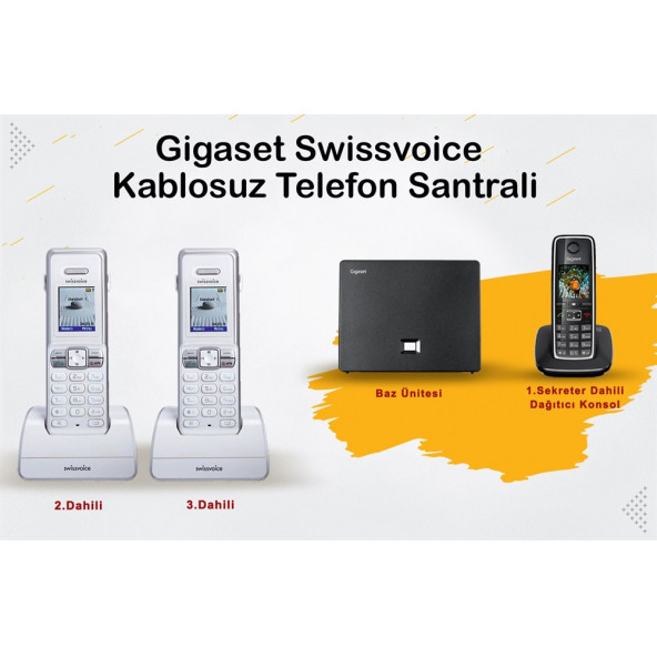 Gigaset C530 3 Dahili Swissvoice Telsiz Kablosuz Telefon Santrali