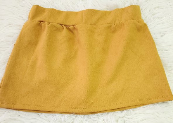 NUBUK MİNİ ETEK XS HARDAL - 3