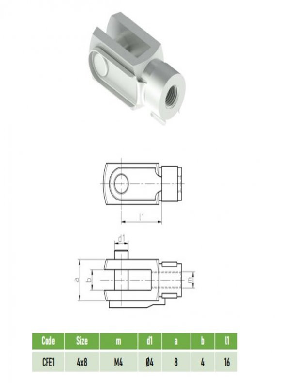 TAKA AMORTİSÖR Rekor ÇATAL BAĞLANTI KLİPSLİ M4  (CLEVIS FITTINGS DIN71752 WITH FOLDING SPRING BOLT)