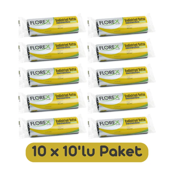 Florex Endüstriyel Battal Boy Çöp Torbası 72x95 Cm 10'lu Rulo Siyah 10 Rulo (100 Adet) - 1