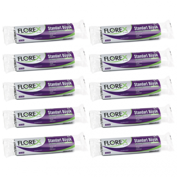 Florex Standart Büyük Boy Çöp Torbası 65x80 Cm 10lu Rulo Siyah 10 Rulo (100 Adet) - 2