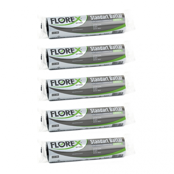 Florex Standart Battal Boy Çöp Torbası 72x95 Cm 10lu Rulo Siyah 5 Rulo (50 Adet) - 2