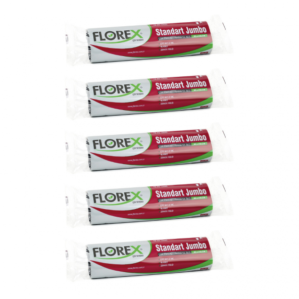 Florex Standart Jumbo Boy Çöp Torbası 80x110 Cm 10lu Rulo Siyah 5 Rulo (50 Adet) - 2