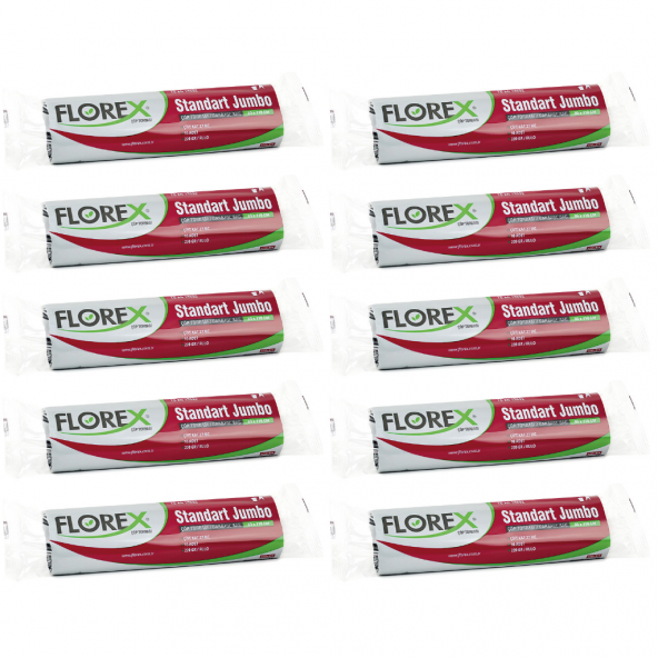 Florex Standart Jumbo Boy Çöp Torbası 80x110 Cm 10lu Rulo Siyah 10 Rulo (100 Adet) - 2