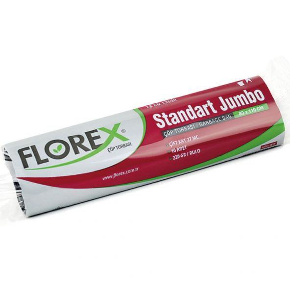 Florex Standart Jumbo Boy Çöp Torbası 80x110 Cm 10lu Rulo Siyah 20 Rulo (200 Adet 1 Koli) - 3