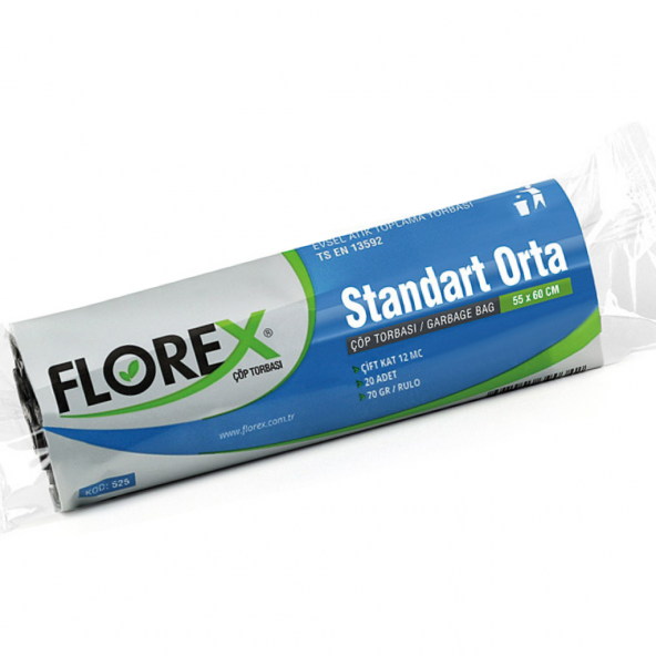 Florex Standart Orta Boy Çöp Torbası 55x60 Cm 20li Rulo Siyah 50 Rulo (1000 Adet 1 Koli) - 3
