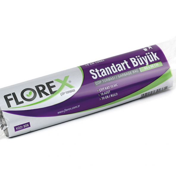 Florex Standart Büyük Boy Çöp Torbası 65x80 Cm 10lu Rulo Siyah 5 Rulo (50 Adet) - 4