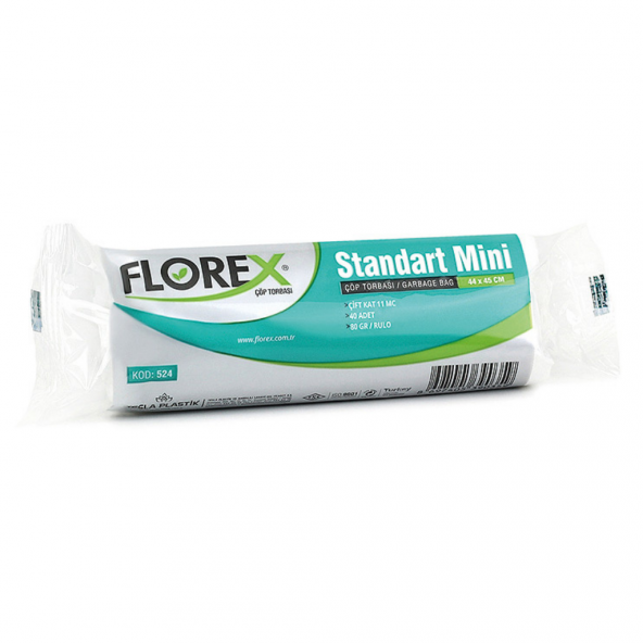 Florex Standart Mini Boy Çöp Torbası 44x45 Cm 40lı Rulo Beyaz 5 Rulo (200 Adet) - 3