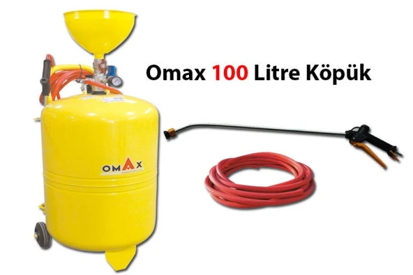 OMAX KS-100 100 Lt. Köpük Sıvı Püskürtme Tankı 8 Metre Hortumlu Tabancalı