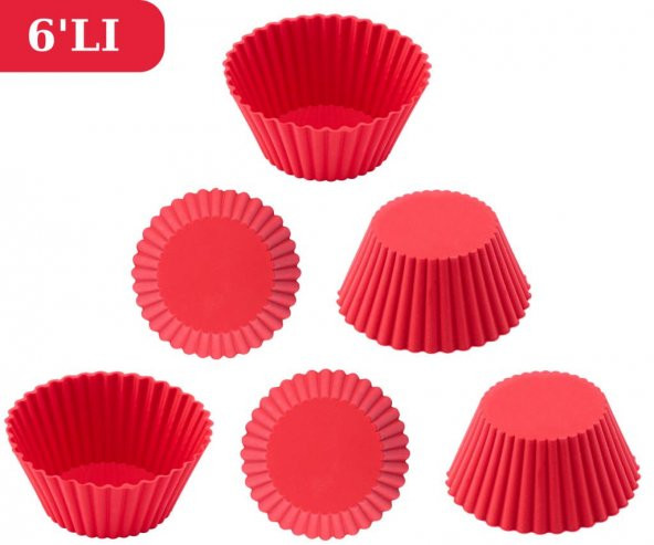 SİLİCOLİFE Airfryer Silikon Kek Muffin Kalıbı 6’lı, Tüm Hava Fritözleriyle Uyumlu - 2